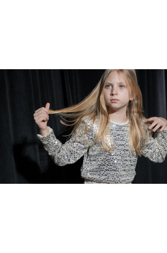 Σετ μπλούζα με σορτς παγιέτα για κορίτσια EBITA 255064 χρυσό