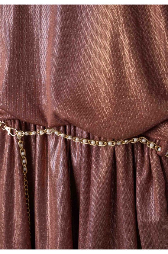 ΦΟΡΕΜΑ ΜΕ ΜΑΚΡΥ ΜΑΝΙΚΙ Μεταλλιζέ ΓΙΑ ΜΙΚΡΑ ΚΟΡΙΤΣΙΑ EBITA 255067 Μπρονζέ Ροζ