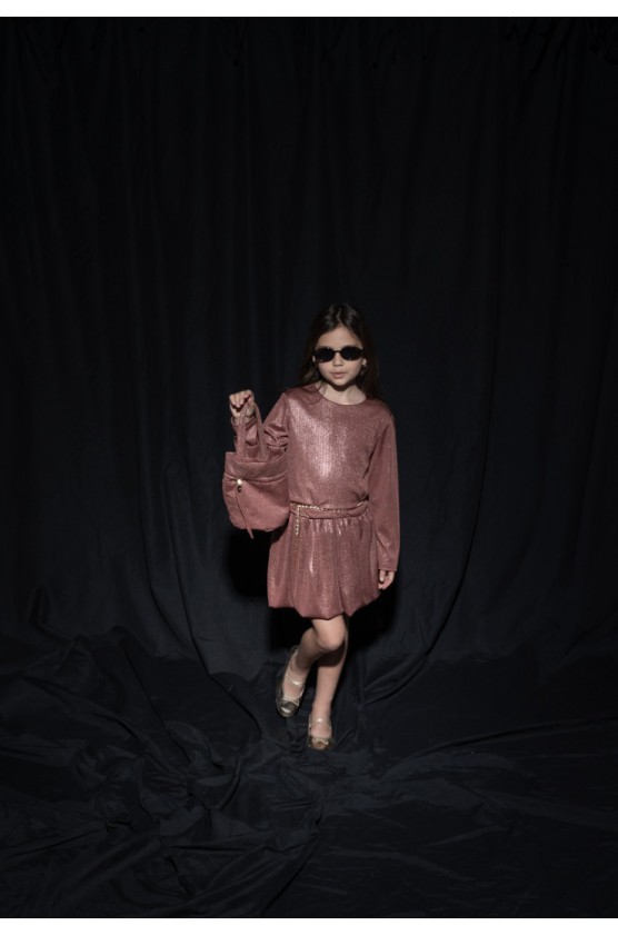 ΦΟΡΕΜΑ ΜΕ ΜΑΚΡΥ ΜΑΝΙΚΙ Μεταλλιζέ ΓΙΑ ΜΙΚΡΑ ΚΟΡΙΤΣΙΑ EBITA 255067 Μπρονζέ Ροζ