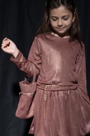 ΦΟΡΕΜΑ ΜΕ ΜΑΚΡΥ ΜΑΝΙΚΙ Μεταλλιζέ ΓΙΑ ΜΙΚΡΑ ΚΟΡΙΤΣΙΑ EBITA 255067 Μπρονζέ Ροζ