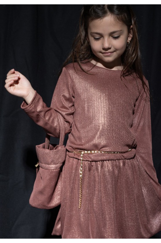 ΦΟΡΕΜΑ ΜΕ ΜΑΚΡΥ ΜΑΝΙΚΙ Μεταλλιζέ ΓΙΑ ΜΙΚΡΑ ΚΟΡΙΤΣΙΑ EBITA 255067 Μπρονζέ Ροζ