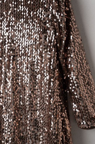 Φόρεμα βελούδινο με παγιέτες EBITA 255095 μπρονζέ