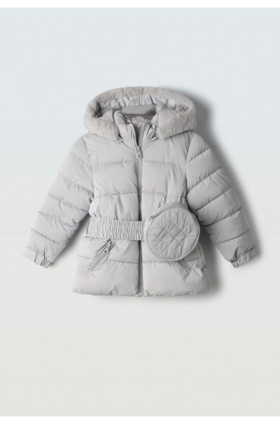 Μπουφάν μακρύ για μικρά κορίτσια EBITA 255204 γκρι
