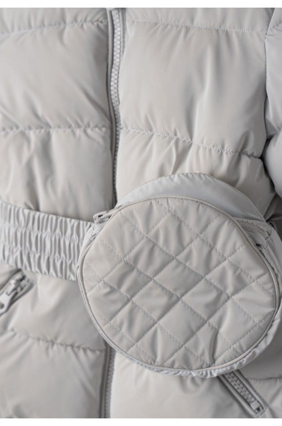 Μπουφάν μακρύ για μικρά κορίτσια EBITA 255204 γκρι