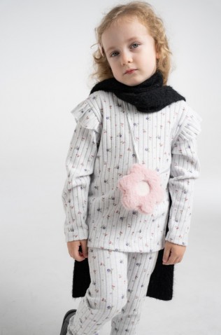 Σετ μπλούζα  με κολάν ριμπ για κορίτσια EBITA 255247 γκρι