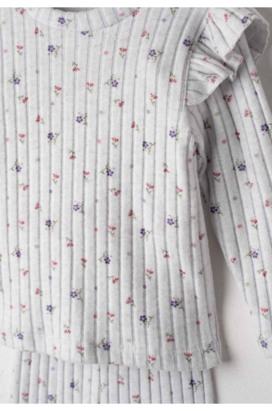 Σετ μπλούζα  με κολάν ριμπ για κορίτσια EBITA 255247 γκρι