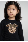 Σετ μπλούζα  με κολάν λεοπάρ για κορίτσια EBITA 255260 Μαύρο