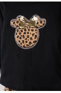 Σετ μπλούζα  με κολάν λεοπάρ για κορίτσια EBITA 255260 Μαύρο