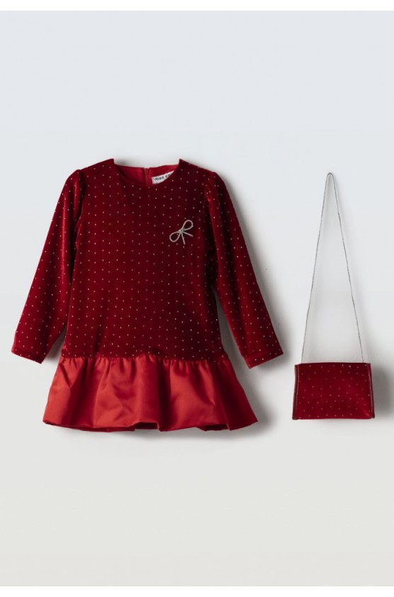 ΦΟΡΕΜΑ ΒΕΛΟΥΔΙΝΟ ΜΕ ΜΑΚΡΥ ΜΑΝΙΚΙ   EBITA 255299 ΚΟΚΚΙΝΟ