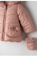 Μπουφάν μακρύ για  μικρά κορίτσια EBITA 255535 ροζ