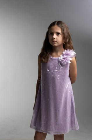 Φόρεμα με παγιέτες για κορίτσια EBITA 266001 λιλά