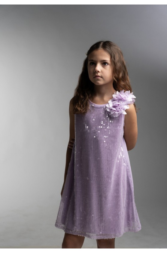Φόρεμα με παγιέτες για κορίτσια EBITA 266001 λιλά