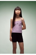 Σετ μπλουζάκι  με σορτς  για κορίτσια EBITA 266004 λιλά-μαύρο