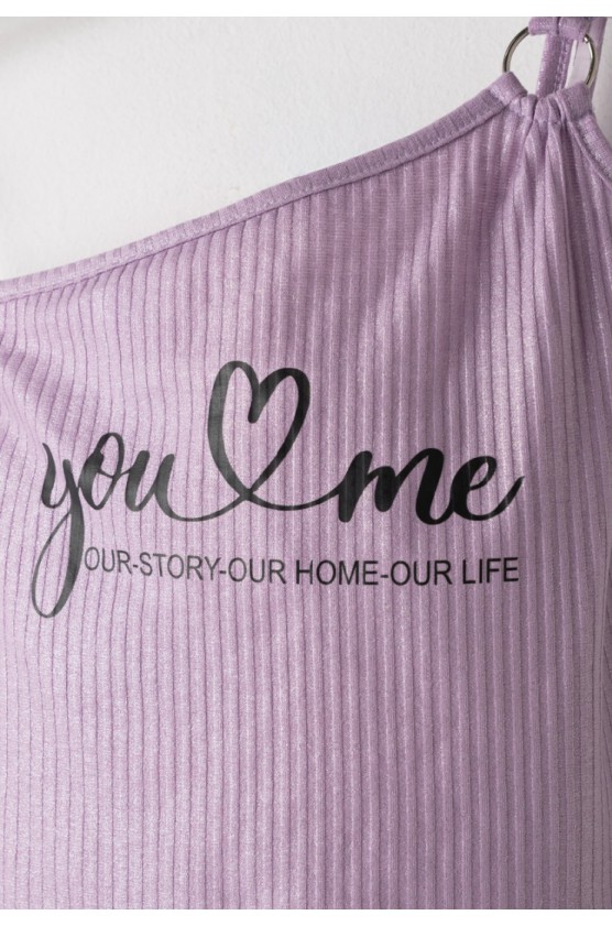 Σετ μπλουζάκι  με σορτς  για κορίτσια EBITA 266004 λιλά-μαύρο