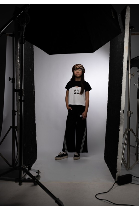 Σετ μπλουζάκι με παντελόνα  για κορίτσια EBITA 266005 λευκό-μαύρο