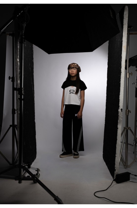 Σετ μπλουζάκι με παντελόνα  για κορίτσια EBITA 266005 λευκό-μαύρο