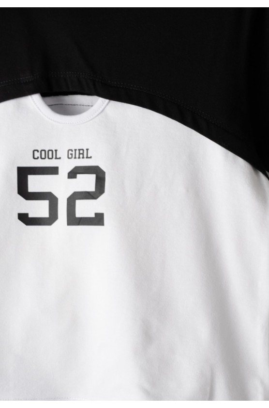 Σετ μπλουζάκι με παντελόνα  για κορίτσια EBITA 266005 λευκό-μαύρο