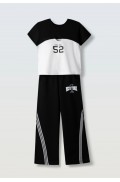 Σετ μπλουζάκι με παντελόνα  για κορίτσια EBITA 266005 λευκό-μαύρο