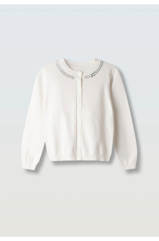 Πλεκτή Ζακέτα Για Κορίτσια Εβίτα 266006 εκρού