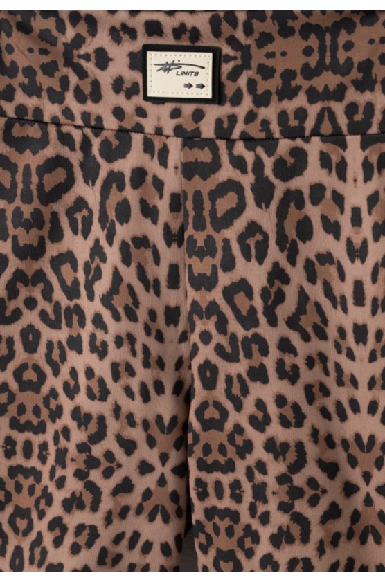 Σετ μπλουζάκι crop με ποδηλατικό κολάν  για κορίτσια EBITA 266014 λεοπάρ