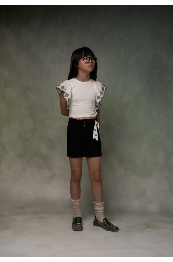 Σετ μπλουζάκι  με σορτς  για κορίτσια EBITA 266023 λευκό