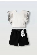 Σετ μπλουζάκι  με σορτς  για κορίτσια EBITA 266023 λευκό