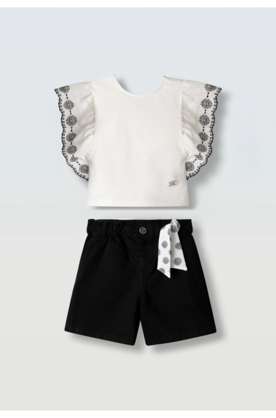 Σετ μπλουζάκι  με σορτς  για κορίτσια EBITA 266023 λευκό