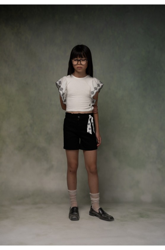 Σετ μπλουζάκι  με σορτς  για κορίτσια EBITA 266023 λευκό