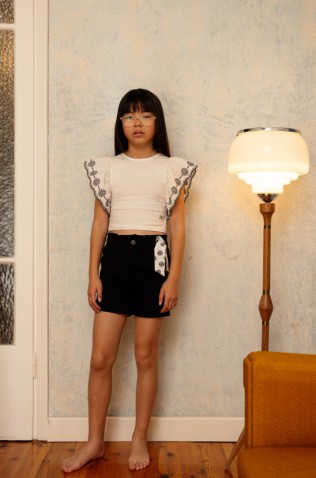 Σετ μπλουζάκι  με σορτς  για κορίτσια EBITA 266023 λευκό