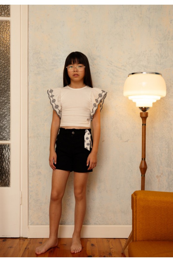 Σετ μπλουζάκι  με σορτς  για κορίτσια EBITA 266023 λευκό