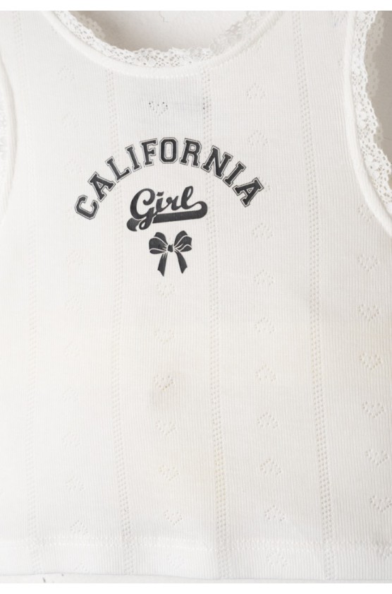 Σετ μπλουζάκι με παντελόνα  για κορίτσια EBITA 266025 λευκό-μπλε