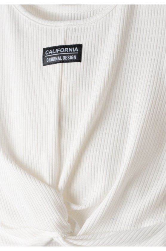 Σετ μπλούζα  Crop top και σορτσάκι τζιν για  κορίτσια EBITA 266027 λευκό-γαλάζιο