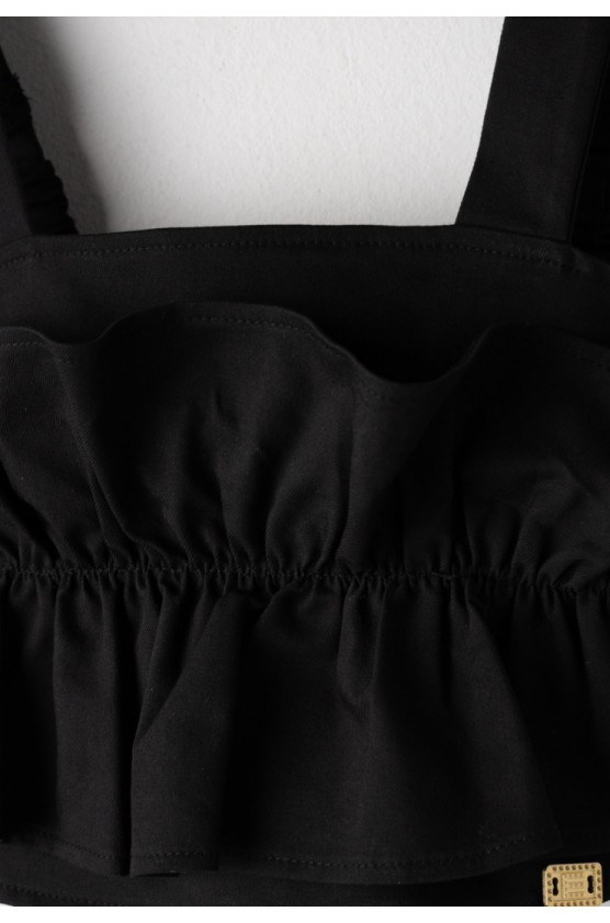 Σετ Φούστα σορτς Με Crop Top για κορίτσια EBITA 266036 μαύρο- μπεζ