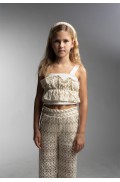 Σετ μπλούζα crop top και παντελόνα  για  κορίτσια EBITA 266040 χρυσό