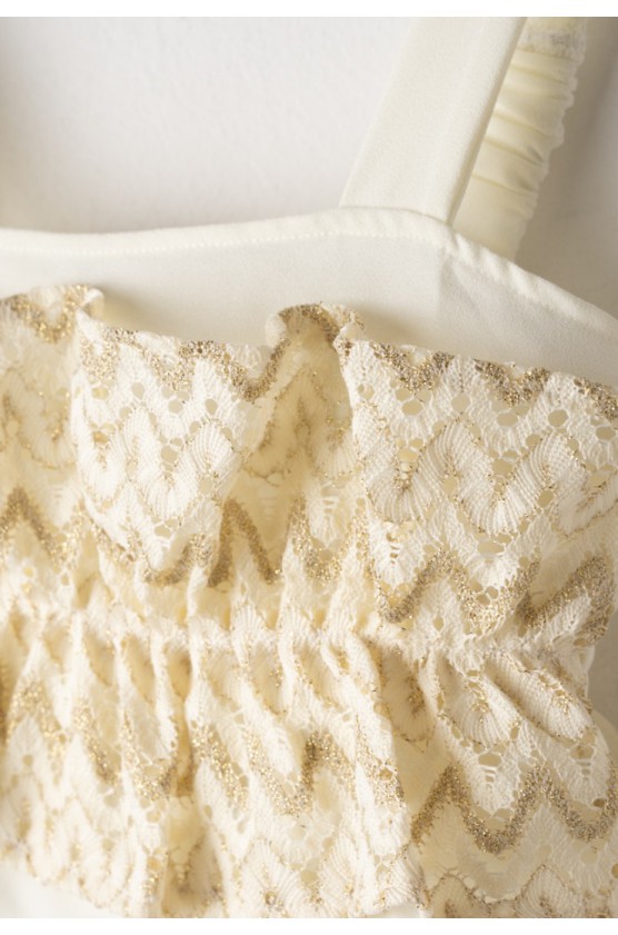 Σετ μπλούζα crop top και παντελόνα  για  κορίτσια EBITA 266040 χρυσό