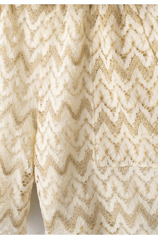 Σετ μπλούζα κιπούρ και σορτς για  κορίτσια EBITA 266041 εκρού- χρυσό