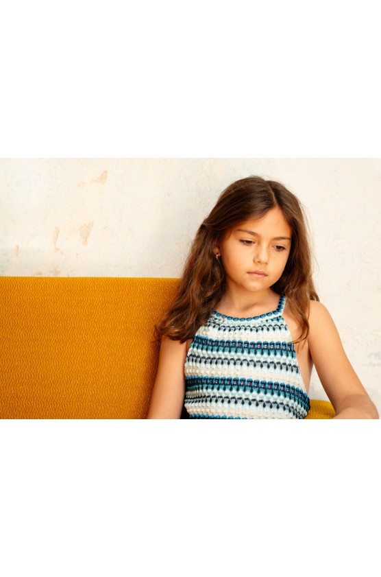 Σετ μπλούζα  Crop top και σορτσάκι για  κορίτσια EBITA 266042 μπλε