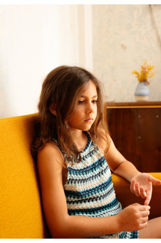 Σετ μπλούζα  Crop top και σορτσάκι για  κορίτσια EBITA 266042 μπλε