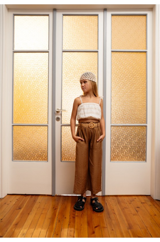 Σετ μπλούζα  και παντελόνα  για  κορίτσια EBITA 266048 καφέ