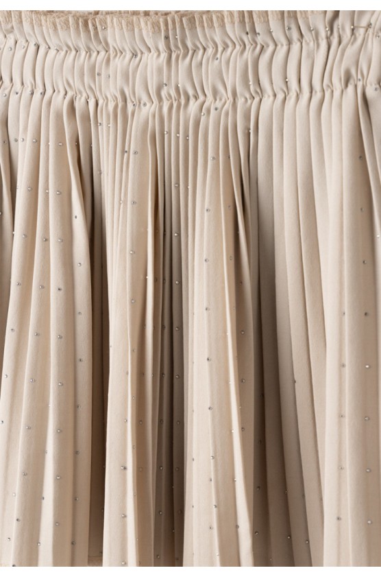 Σετ Φούστα Μπεζ Πλισέ Με Crop Top για κορίτσια EBITA 266049 μπεζ