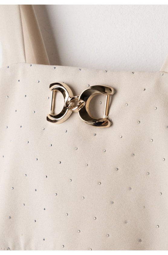 Σετ Φούστα Μπεζ Πλισέ Με Crop Top για κορίτσια EBITA 266049 μπεζ