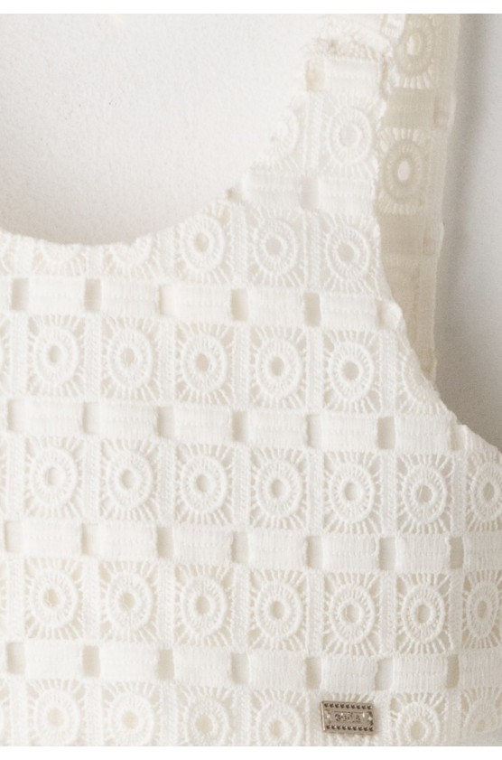 Σετ μπλούζα κιπούρ και σορτς για  κορίτσια EBITA 266051 εκρού