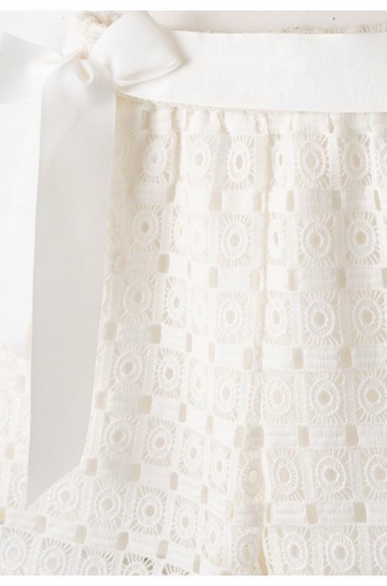 Σετ μπλούζα κιπούρ και σορτς για  κορίτσια EBITA 266051 εκρού