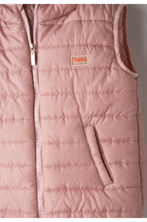 Μπουφάν αμάνικο  για  κορίτσια EBITA 266054 ροζ