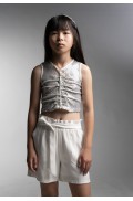 Σετ σορτς με μπλουζάκι  για κορίτσια EBITA 266059 ασημί -λευκό