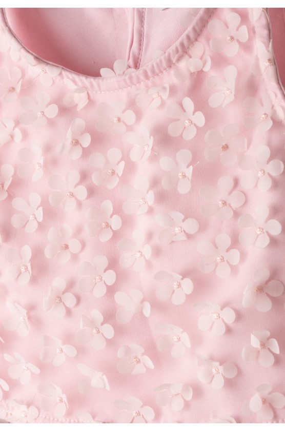 Σετ Σορτσάκι φούστα και τοπ  Με Τρισδιάστατο Λουλούδι για  κορίτσια EBITA 266060 ροζ