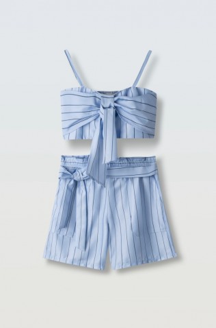 Σετ μπλούζα  Crop top και σορτσάκι για κορίτσια EBITA 266061 μπλε