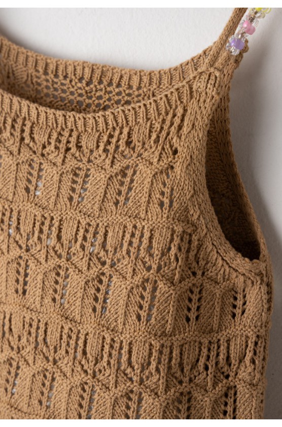 Σετ μπλούζα πλεκτή και σορτς για  κορίτσια EBITA 266065 καφέ