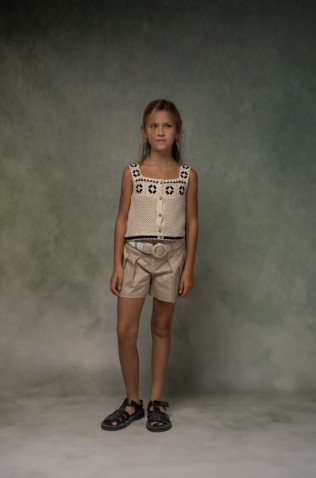 Σετ σορτς με μπλουζάκι  για κορίτσια EBITA 266068 μπεζ