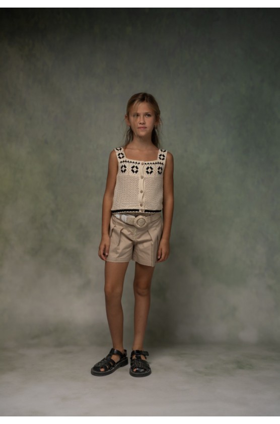 Σετ σορτς με μπλουζάκι  για κορίτσια EBITA 266068 μπεζ